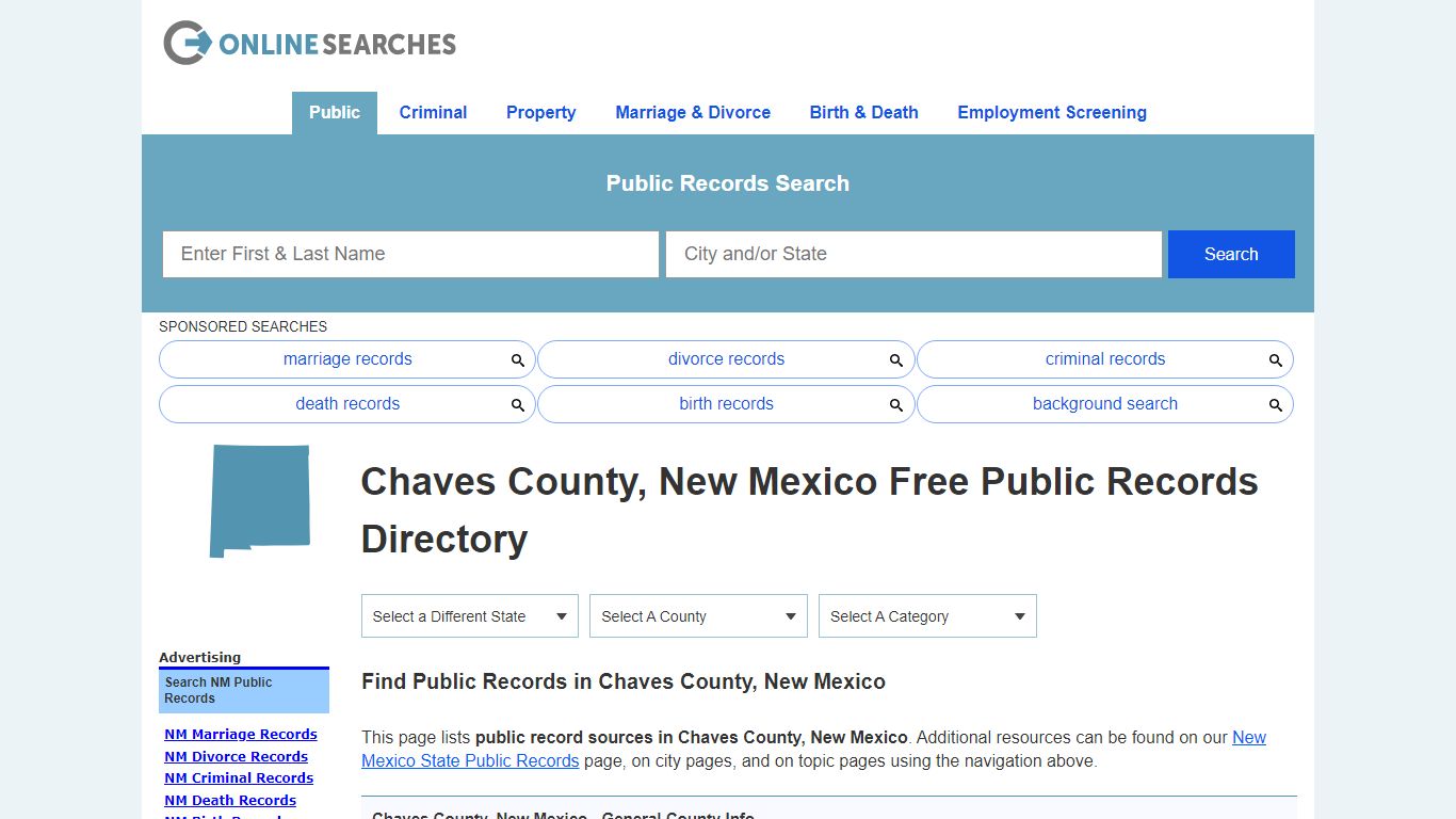 Chaves County, New Mexico Public Records Directory